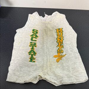 Sac State Hornets Kids romper Top - Gray and Green vintage 80’s